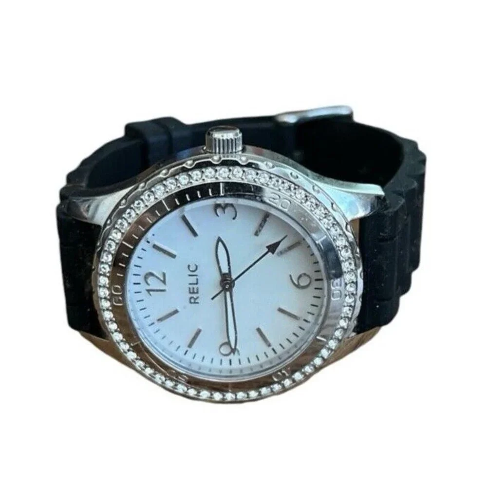 Relic by Fossil Women’s Watch Rhinestone ZR11904  Mother of Pearl Needs Battery